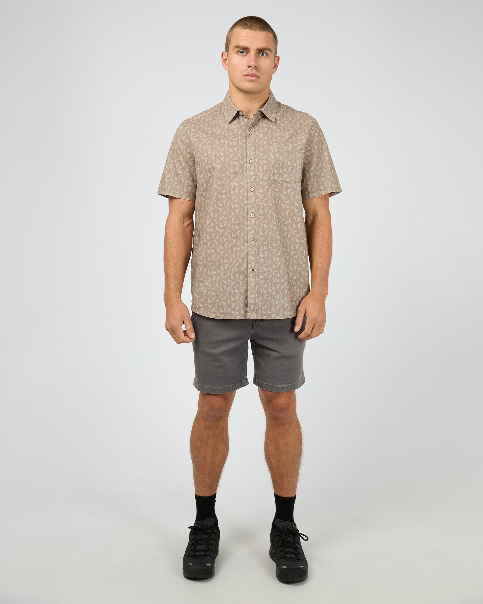 Saint Goliath Portsea Short Sleeve Shirt - Mushroom (view 2)