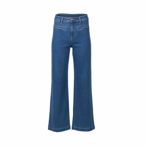 Vassalli Wide Leg Jean - Blue Wash (view 4)
