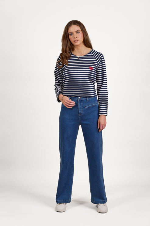 Vassalli Wide Leg Jean - Blue Wash