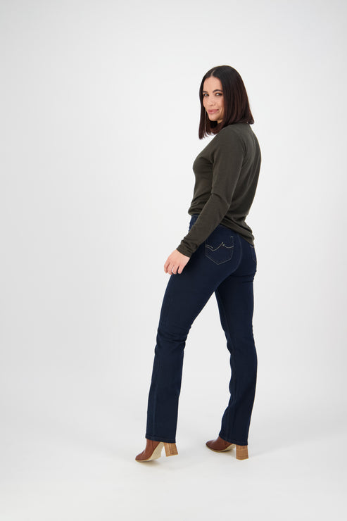 Vassalli Straight Leg Full Length Jean - Indigo Denim (view 4)