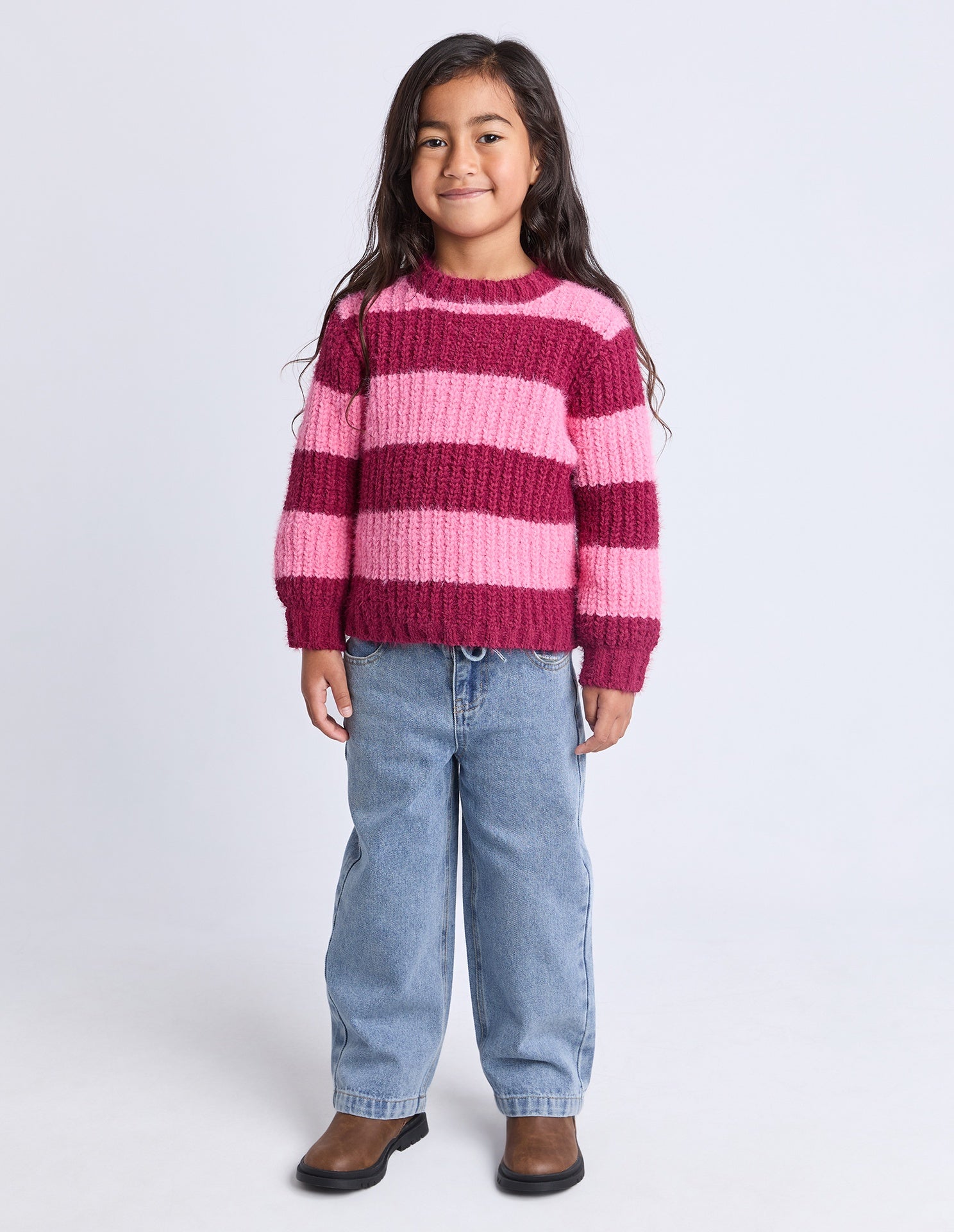 Eve Girl Daria Knit Jumper - Kids - Cranberry (view 2)