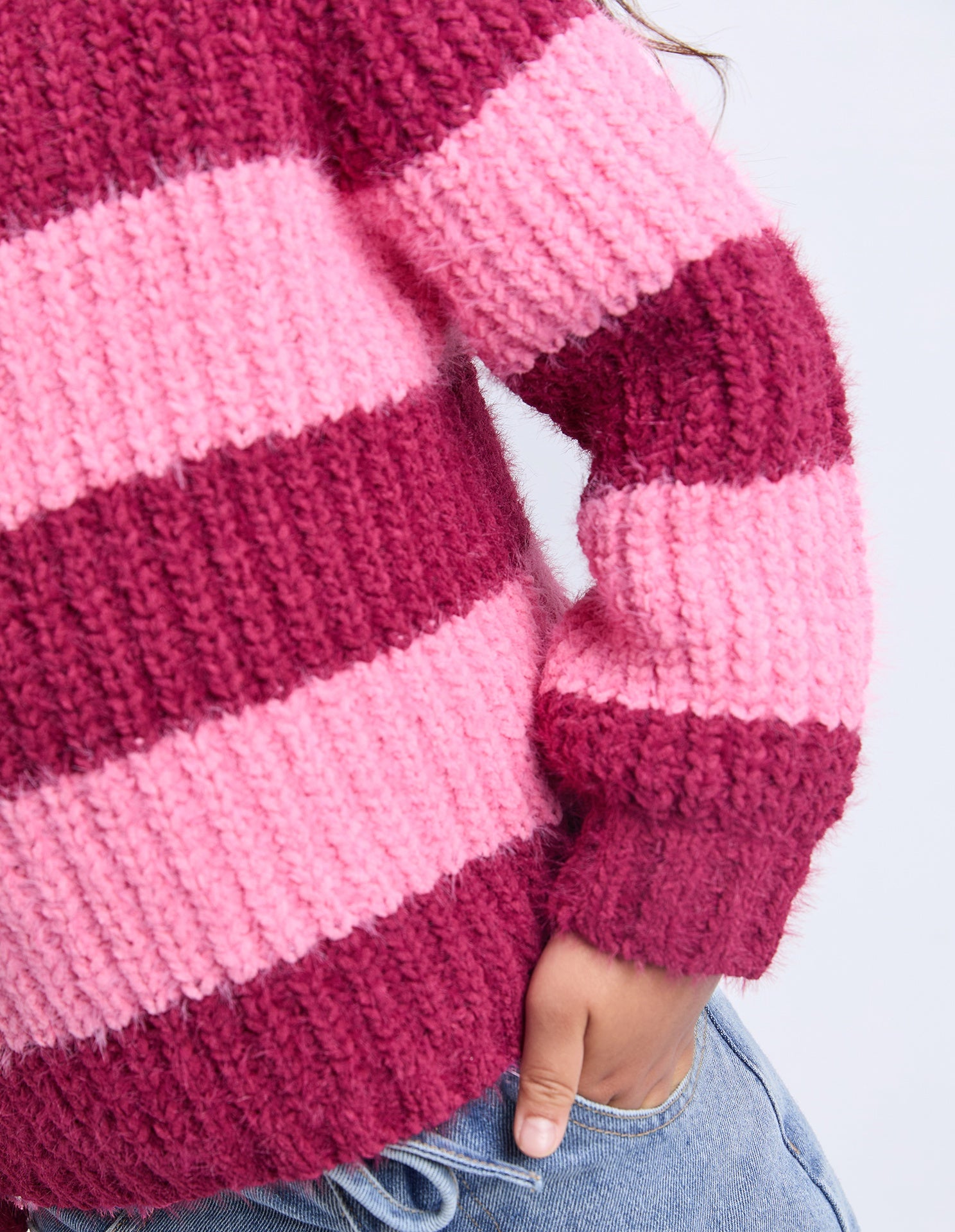 Eve Girl Daria Knit Jumper - Kids - Cranberry (view 4)