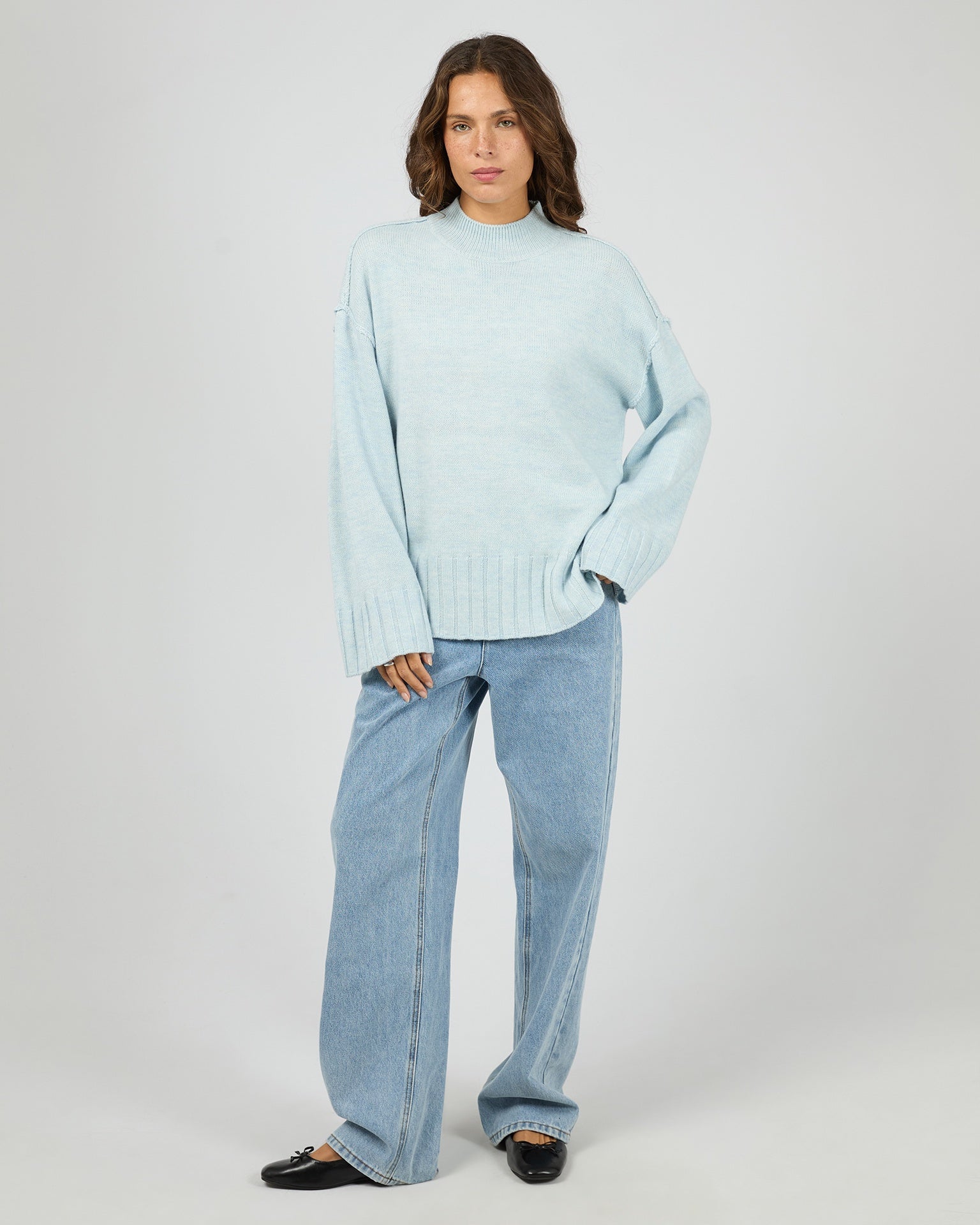 Silent Theory Lotus Knit Jumper - Light Blue (view 2)