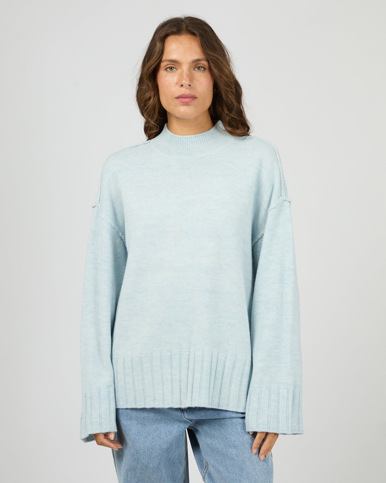 Silent Theory Lotus Knit Jumper - Light Blue