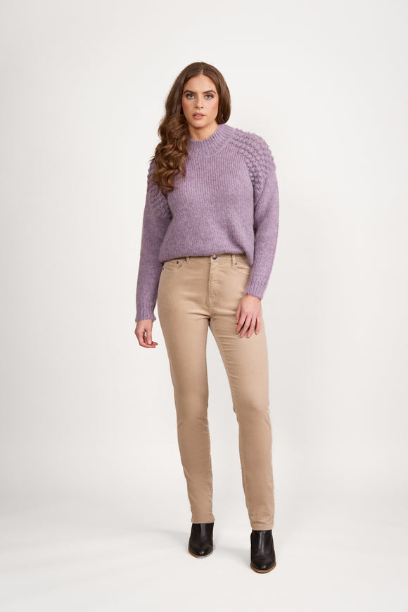Vassalli Slim Leg Full Length Jean - Oat Denim (view 3)