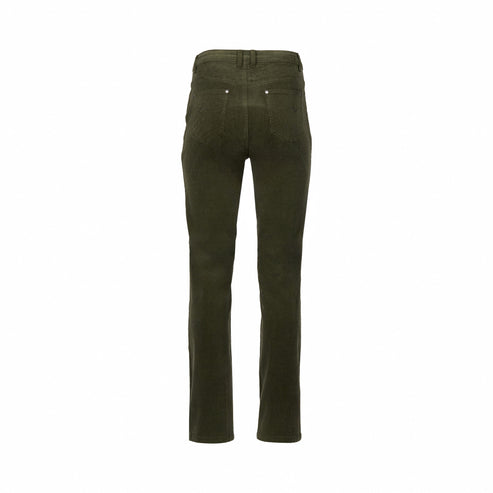 Straight Leg Full Length Pinwale Cord Pant with Fly - Deep Sage