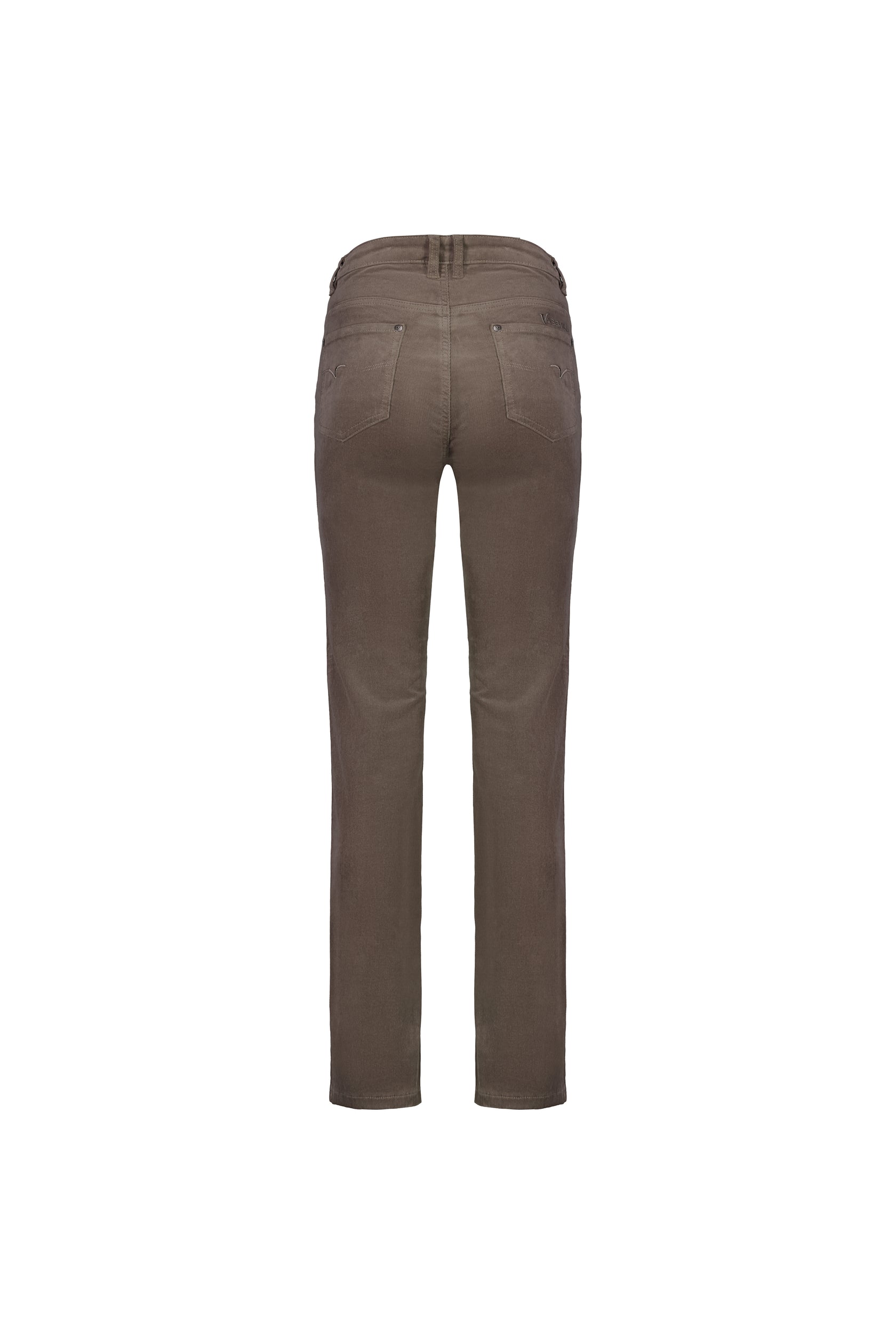 Vassalli Straight Leg Full Length Pinwale Cord Pant with Fly - Taupe (view 7)