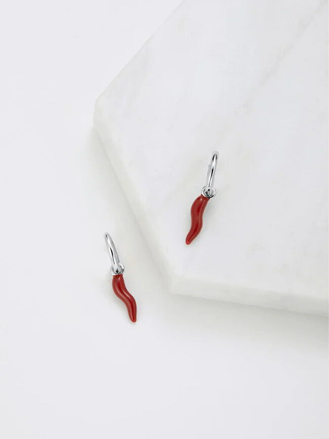 Red Chilli Earring - Silver
