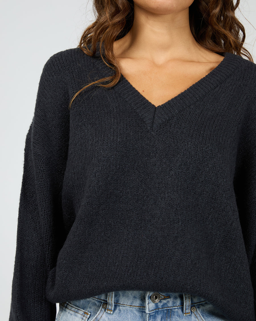 Silent Theory Elias Chunky Knit Jumper - Navy (view 3)