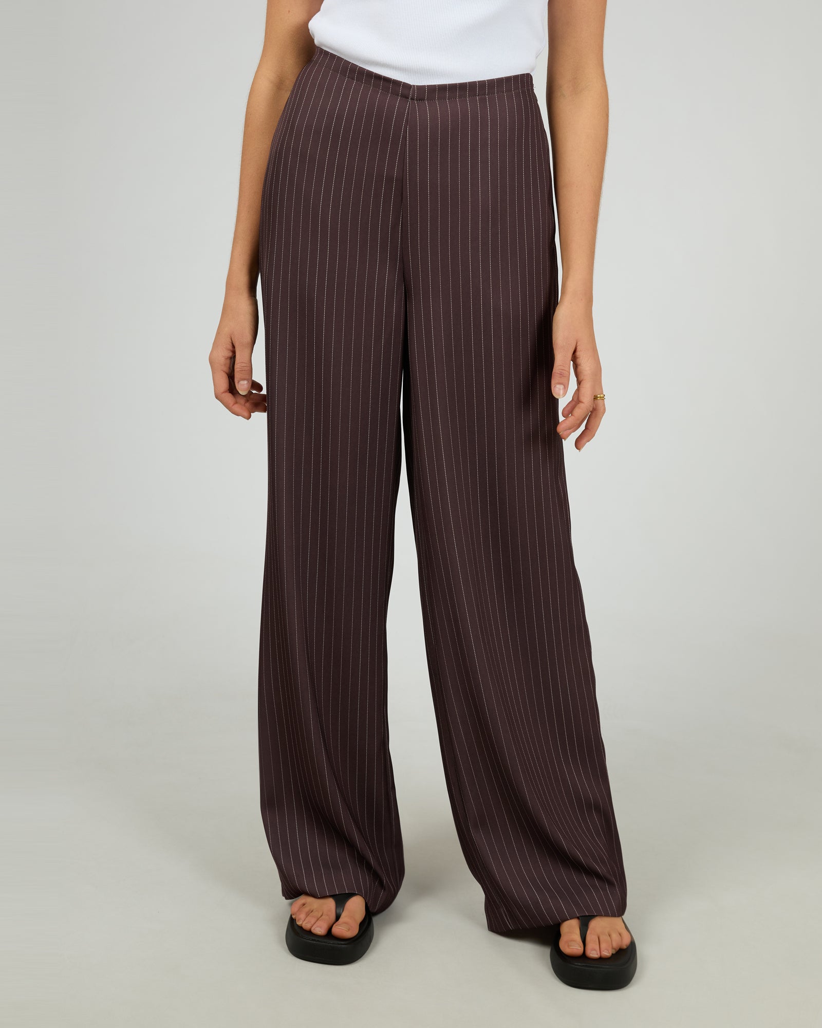 Silent Theory Eden Pinstripe Pant - Chocolate (view 2)