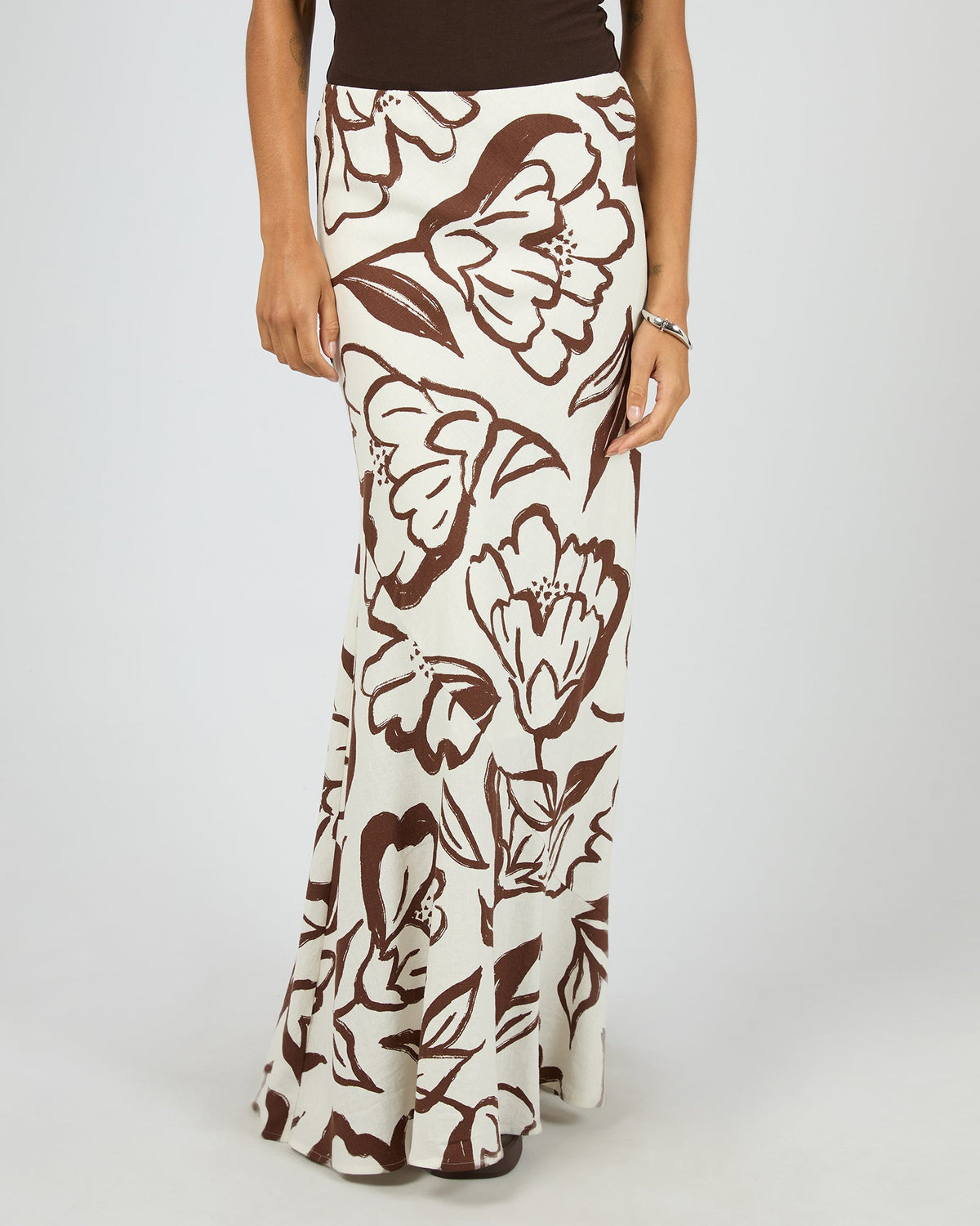 Silent Theory Lucia Maxi Skirt Vintage White front