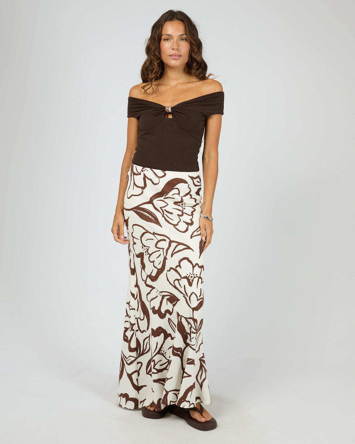 Silent Theory Lucia Maxi Skirt Vintage White detail