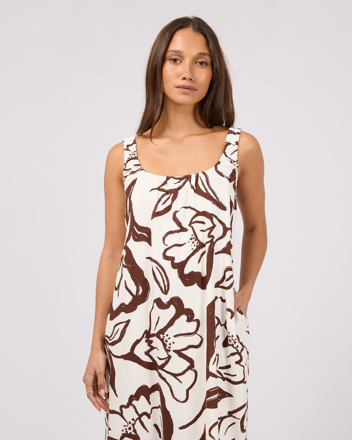 Silent Theory Lucia Maxi Dress in vintage white floral - detail