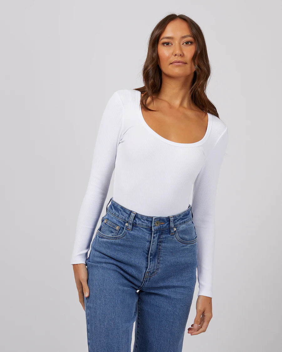 Silent Theory Hazel Long Sleeve Tee - White
