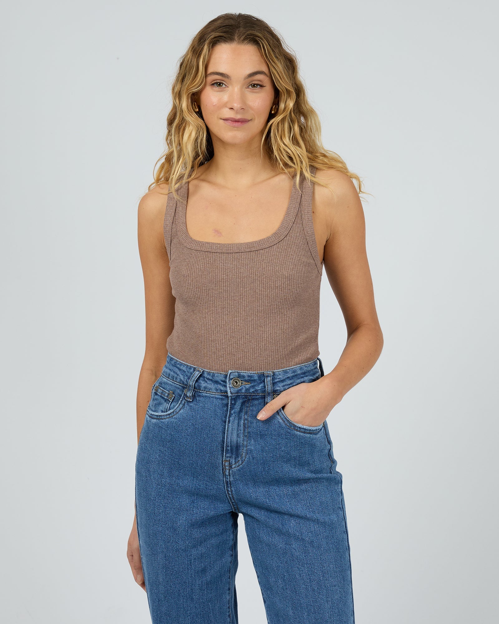 Silent Theory Mia Tank in brown - front