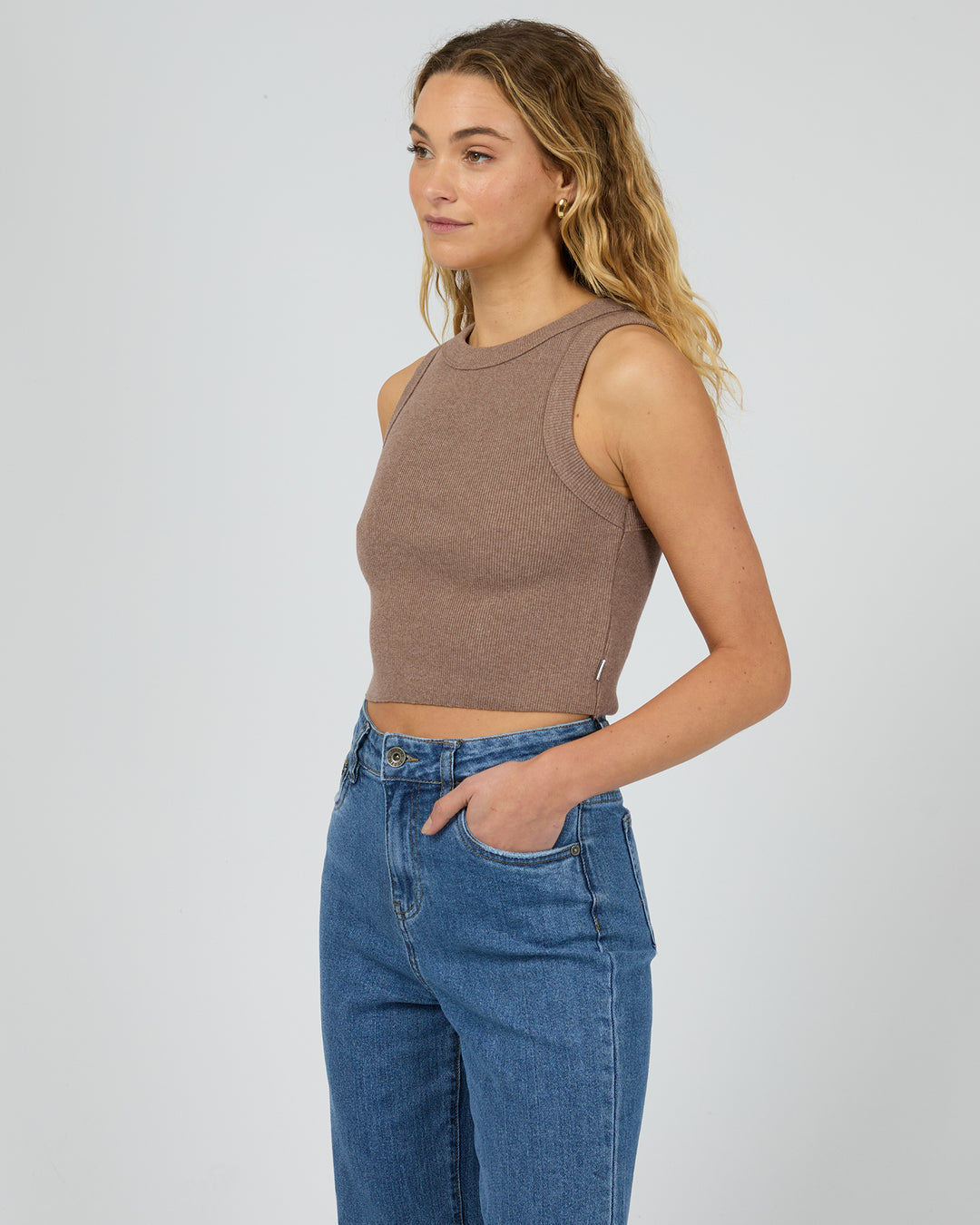 Silent Theory Pia Crop Tank - Brown (view 3)