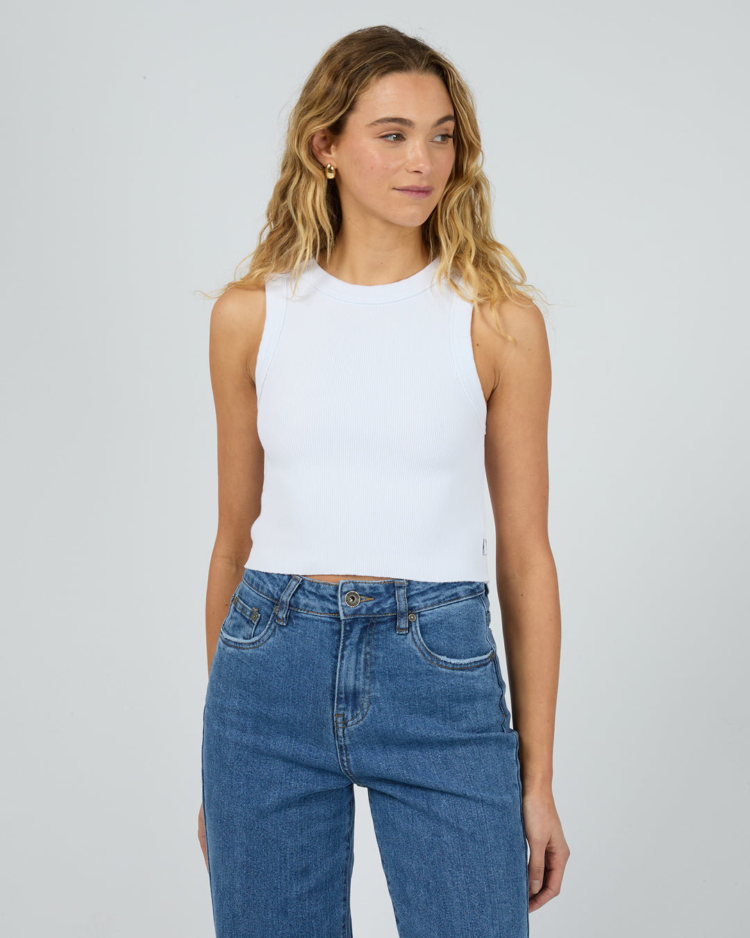 Silent Theory Pia Crop Tank - White