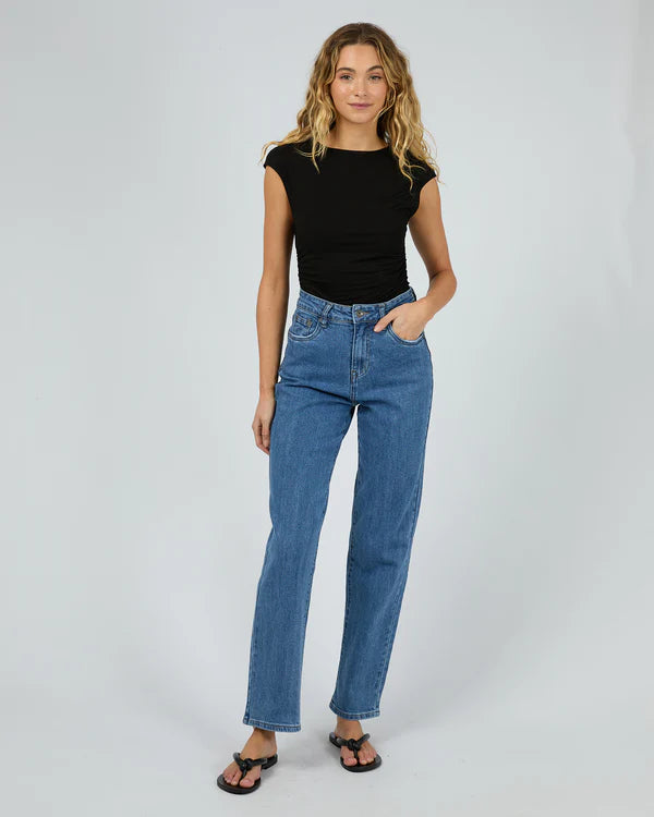 Evie Ruched Top - Black