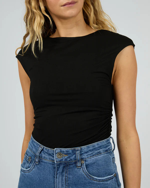 Evie Ruched Top - Black
