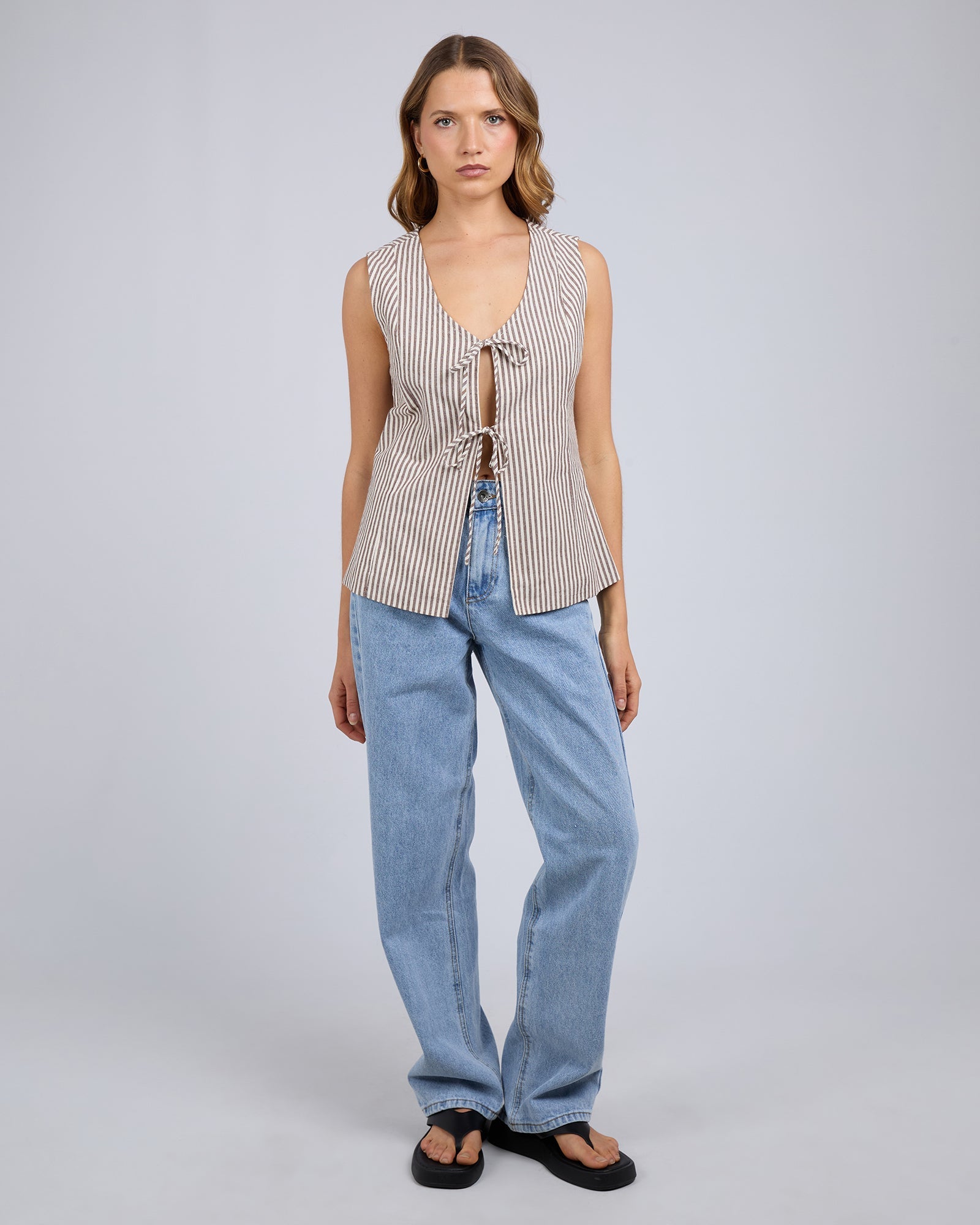 Silent Theory Sunday Tie Top Chocolate back