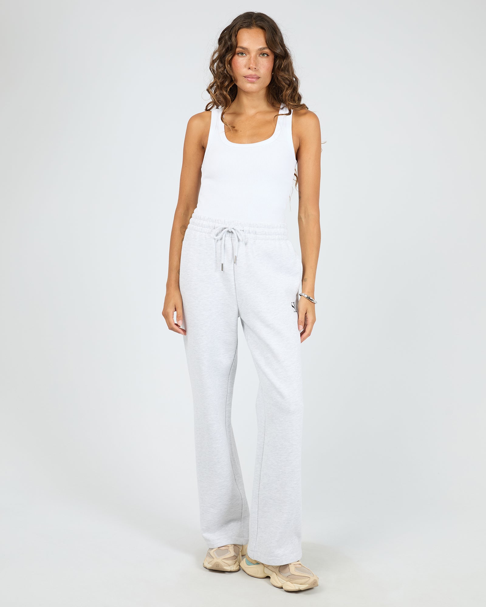 Silent Theory Silent Luxe Trackpant - Snow Marle (view 2)