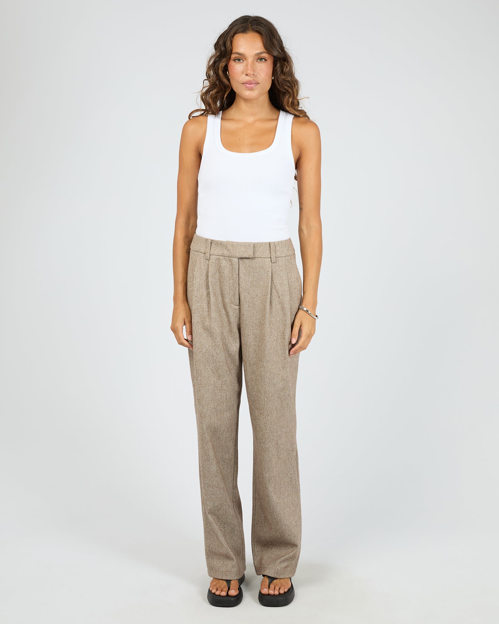 Silent Theory Opal Textured Pant Brown back