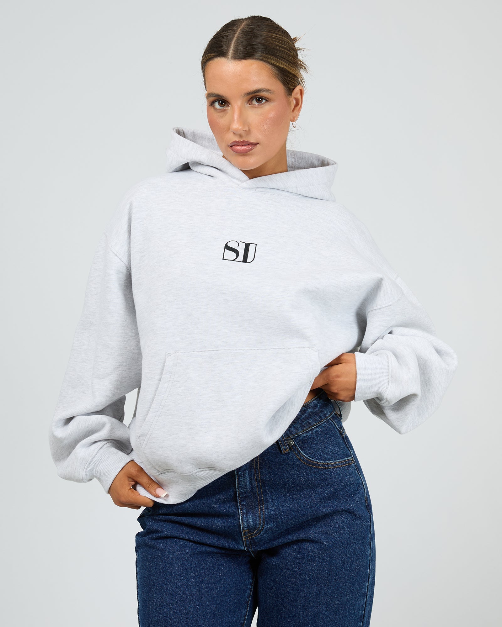 Silent Theory Silent Luxe Hoodie Snow Marle - front view