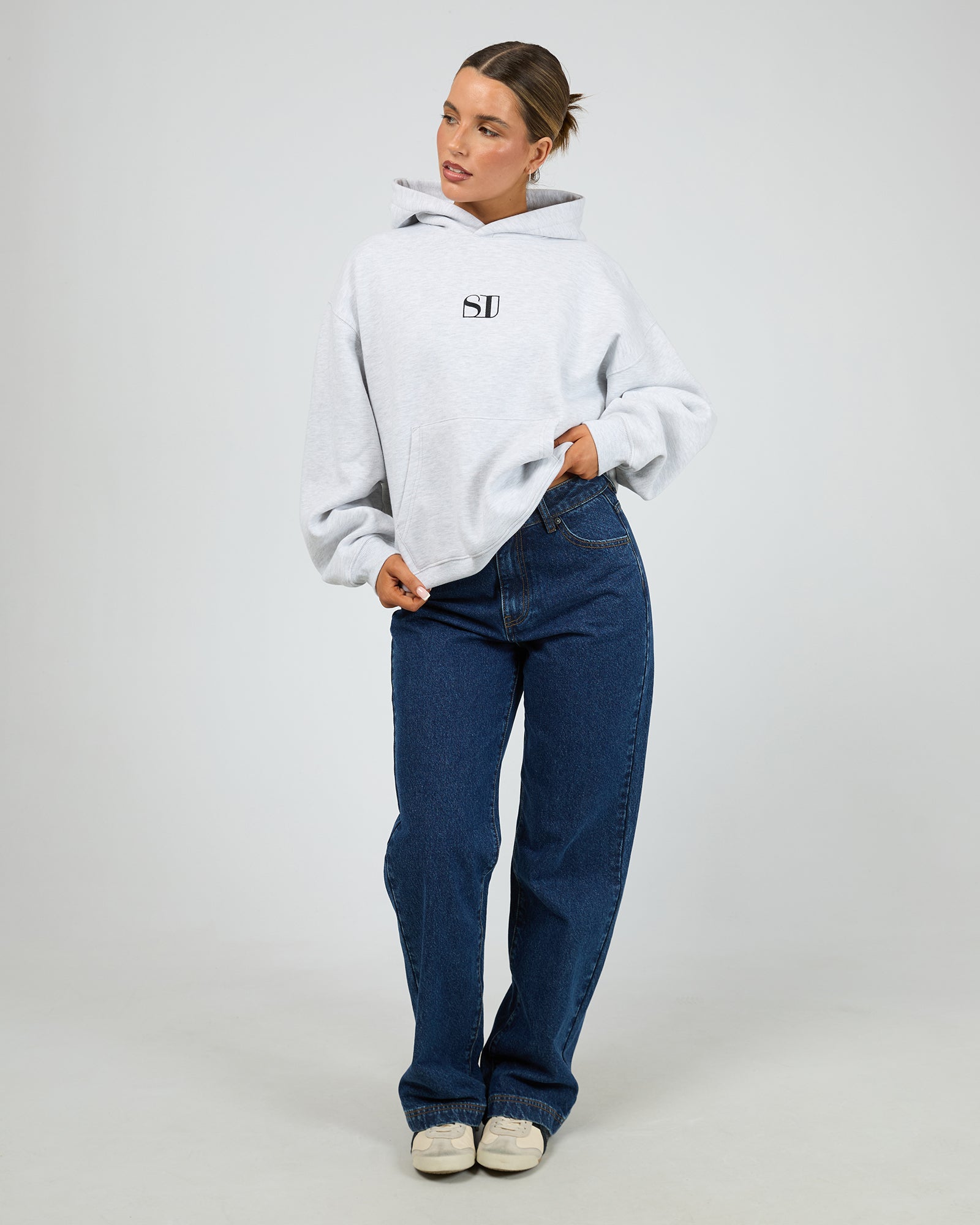 Silent Theory Silent Luxe Hoodie Snow Marle - back view