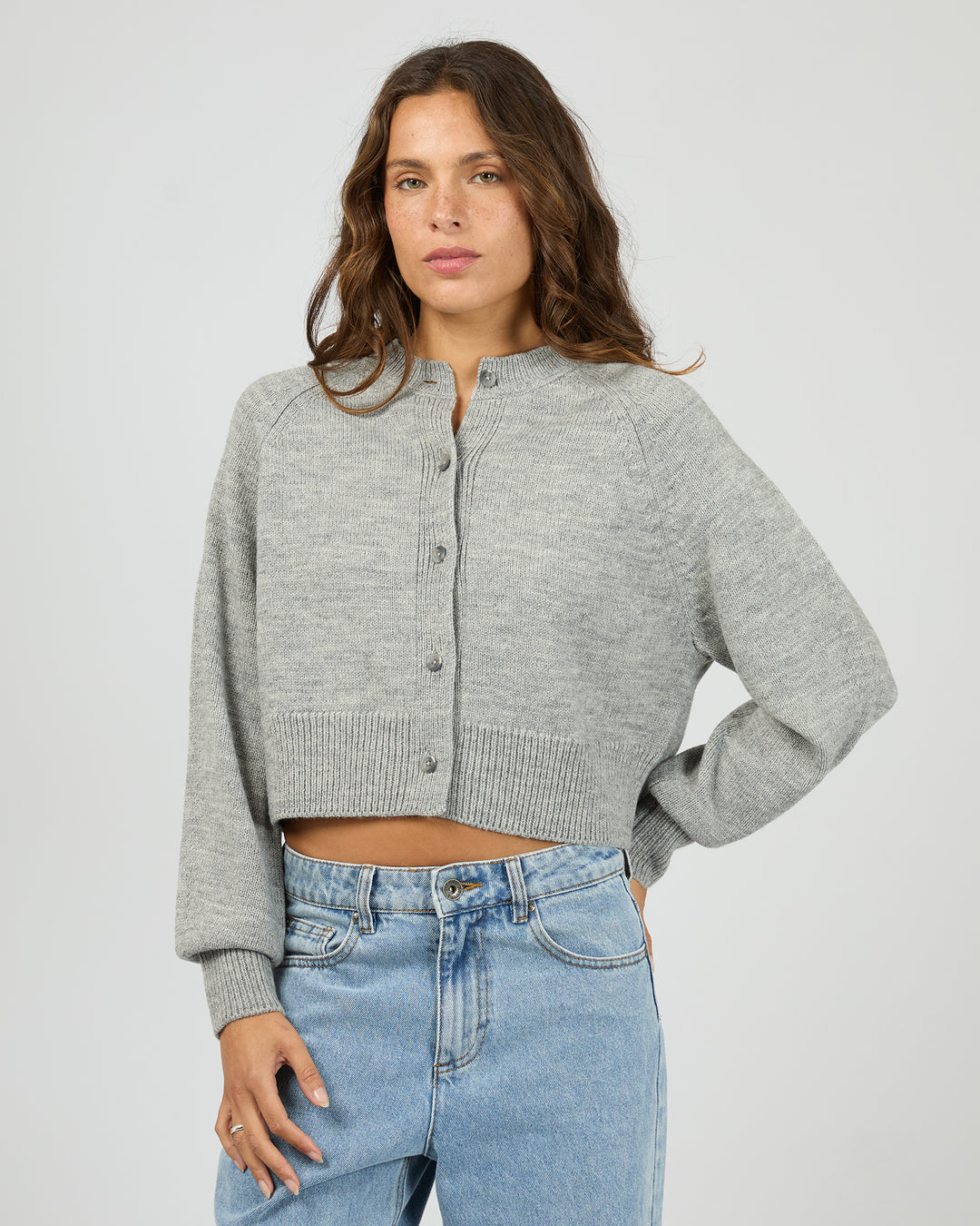 Silent Theory Lotus Knit Cardigan - Grey Marle