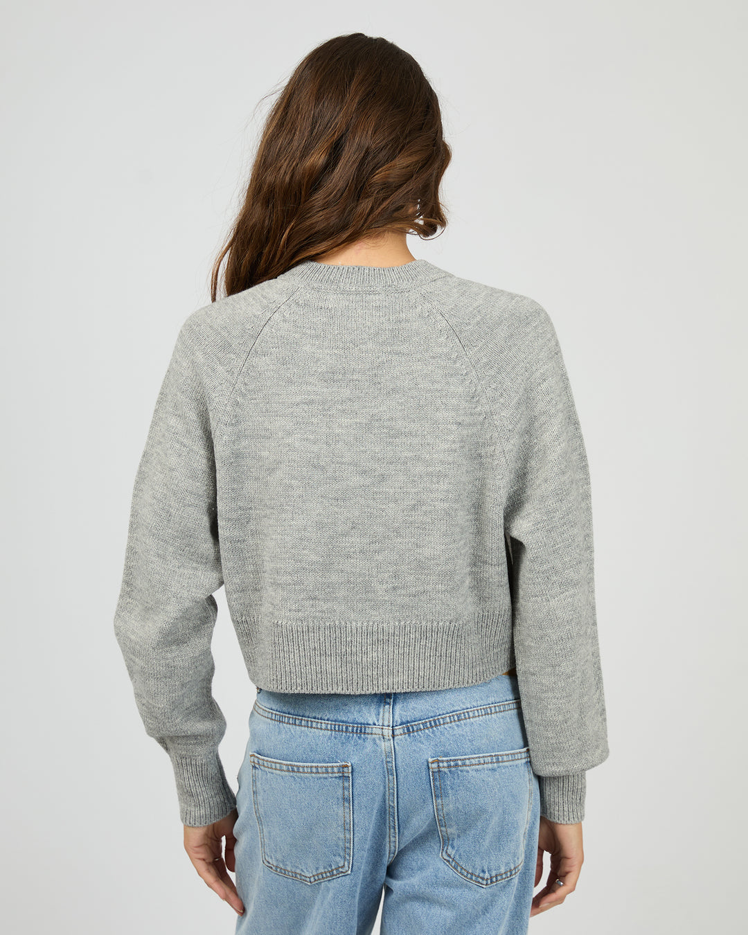 Silent Theory Lotus Knit Cardigan - Grey Marle (view 2)
