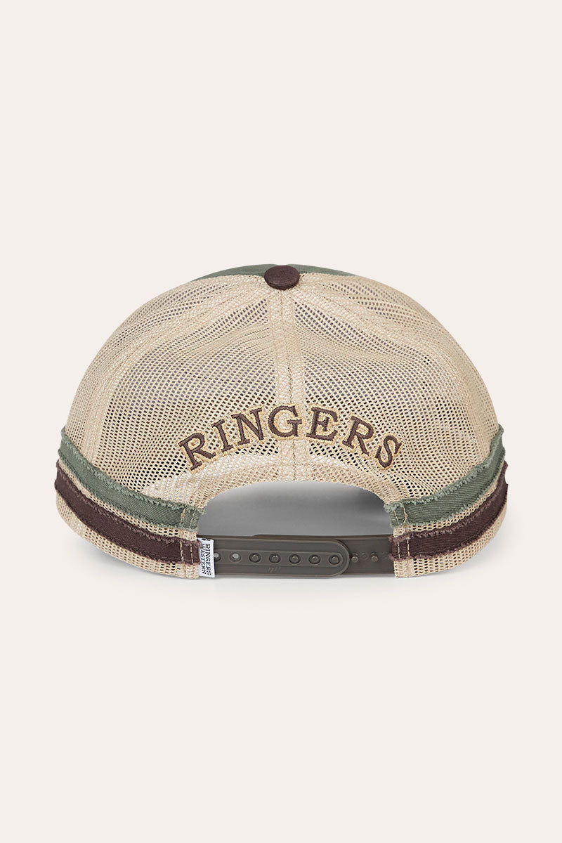 Ringers Western Worn Out Trucker Cap Army Chocolate back