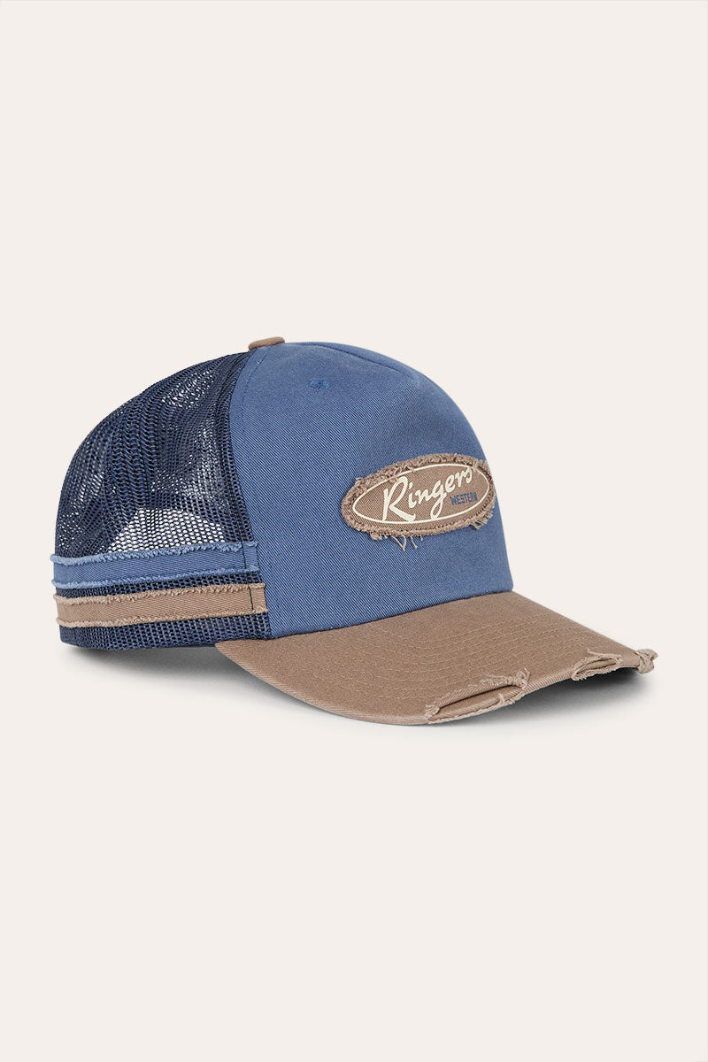 Ringers Western Worn Out Trucker Cap Clay Blue detail