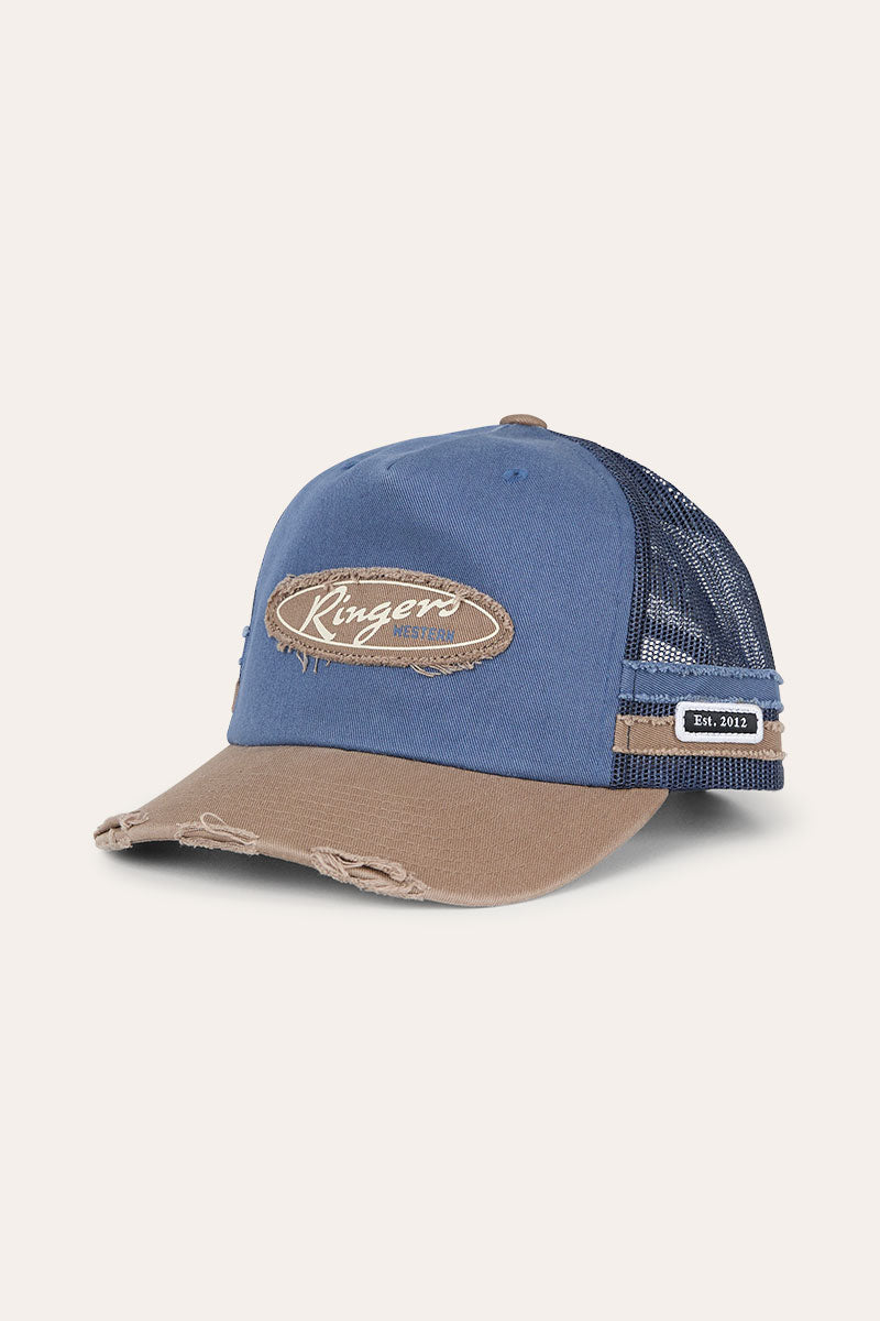 Ringers Western Worn Out Deep Fit Trucker Cap Clay Blue