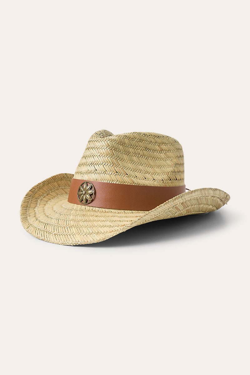 Ringers Western Sweetgrass Festival Straw Cowboy Hat Tan front