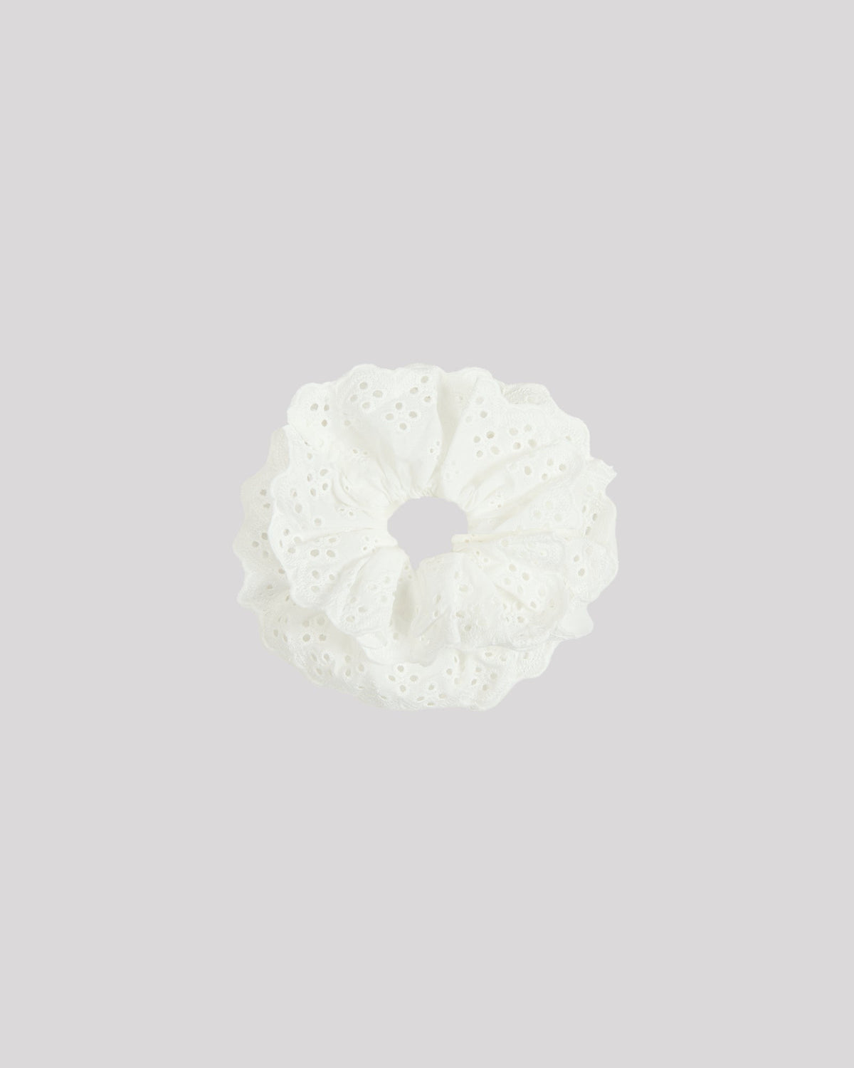 All About Eve Lola Broderie Scrunchie in vintage white
