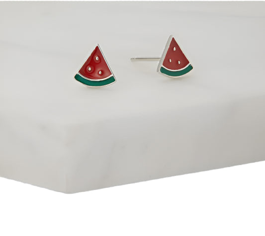 Watermelon Stud Earring - 925 - Silver