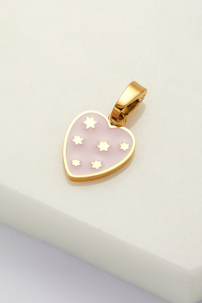 Zafino Heart & Star Charm - Pink