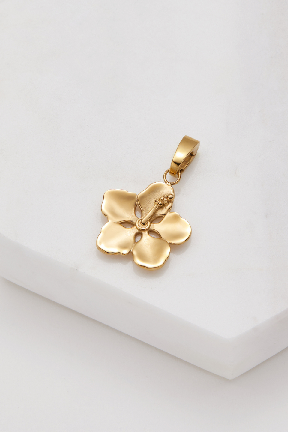 Zafino Hibiscus Flower Charm - Gold