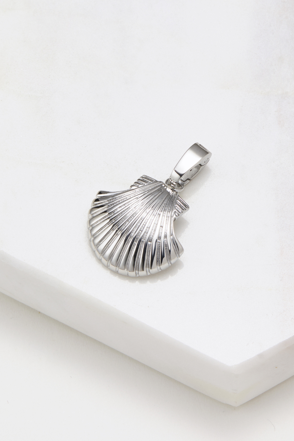 Large Shell Charm - Silver