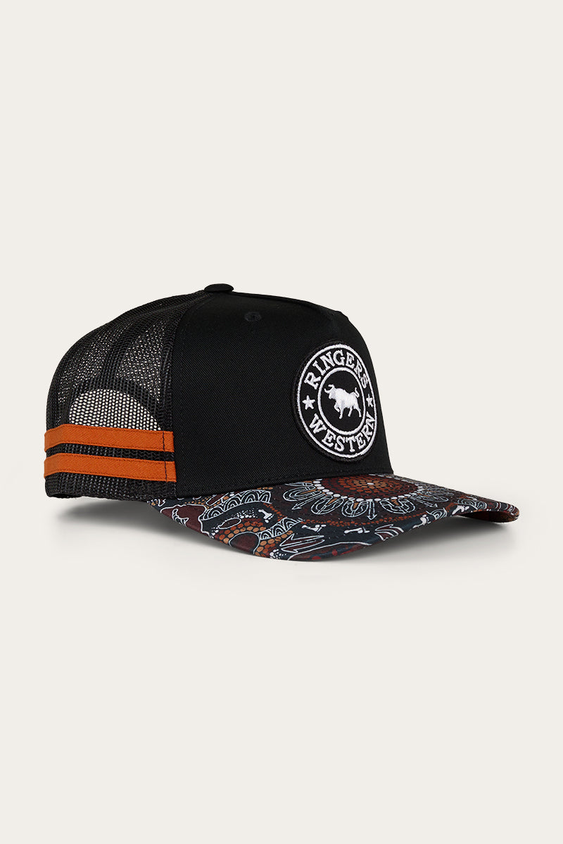 Ringers Western Walkabout Warrior Trucker Cap Black - side