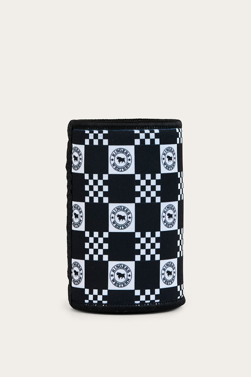 Ringers Western RW Check Stubby Cooler Navy detail