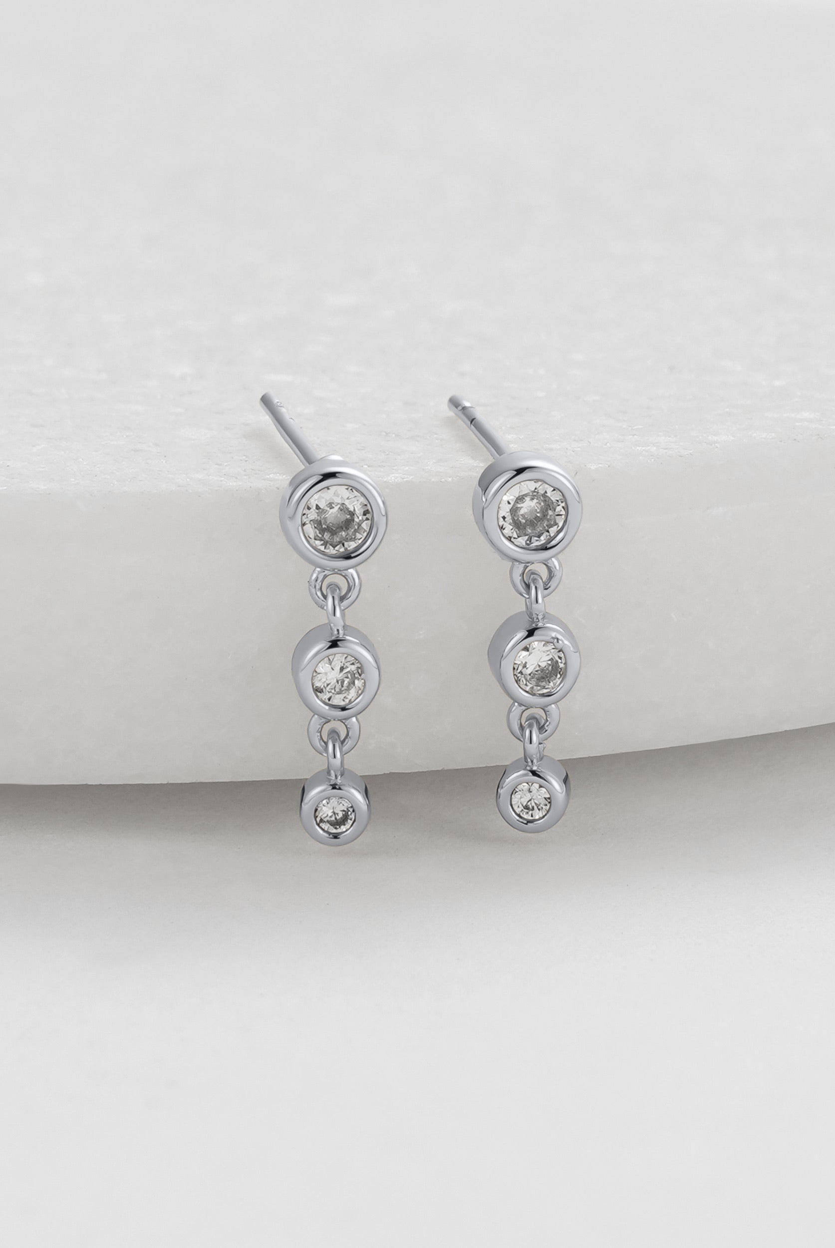 Zafino Abby Earring Clear Silver