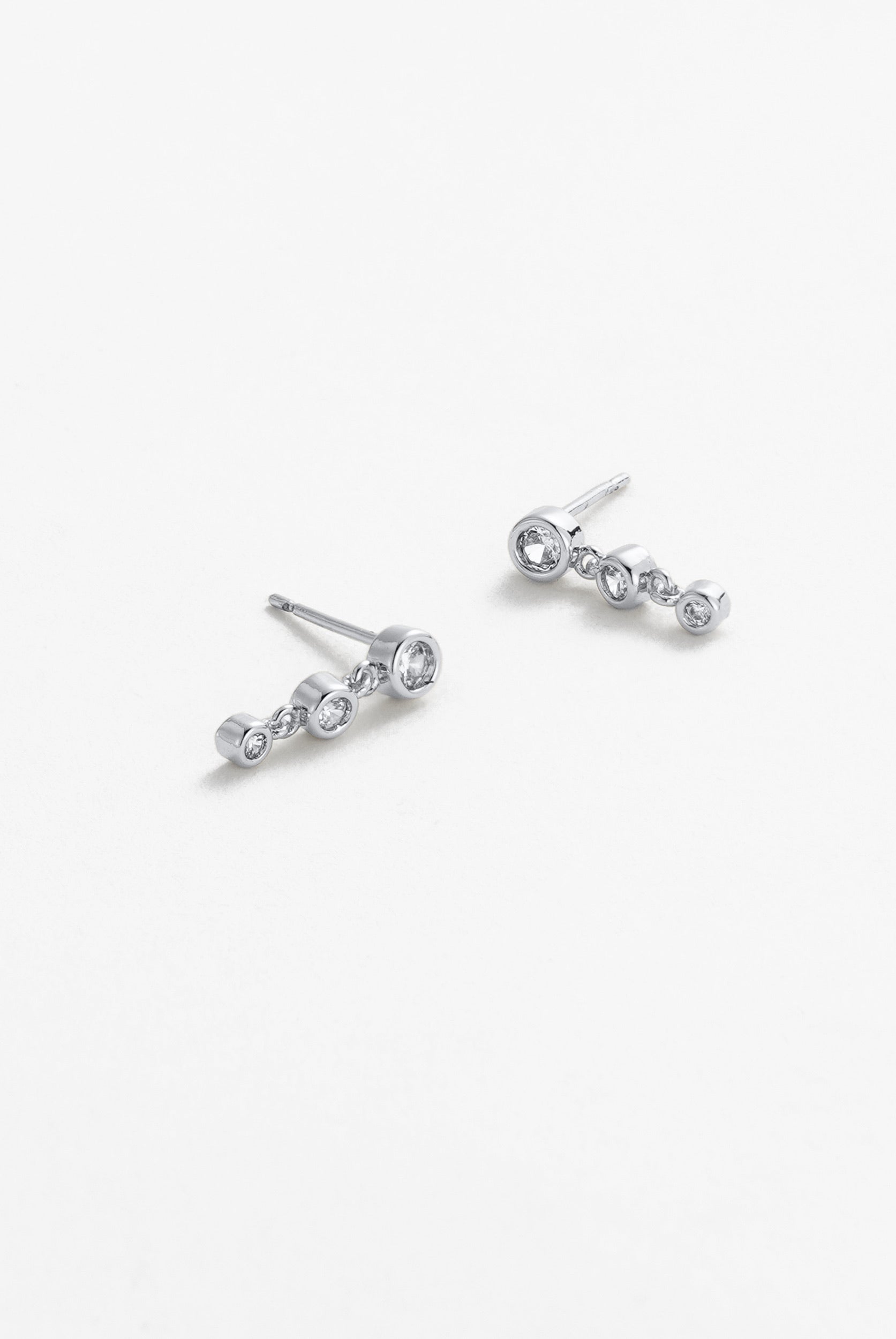 Zafino Abby Earring Clear Silver - detail
