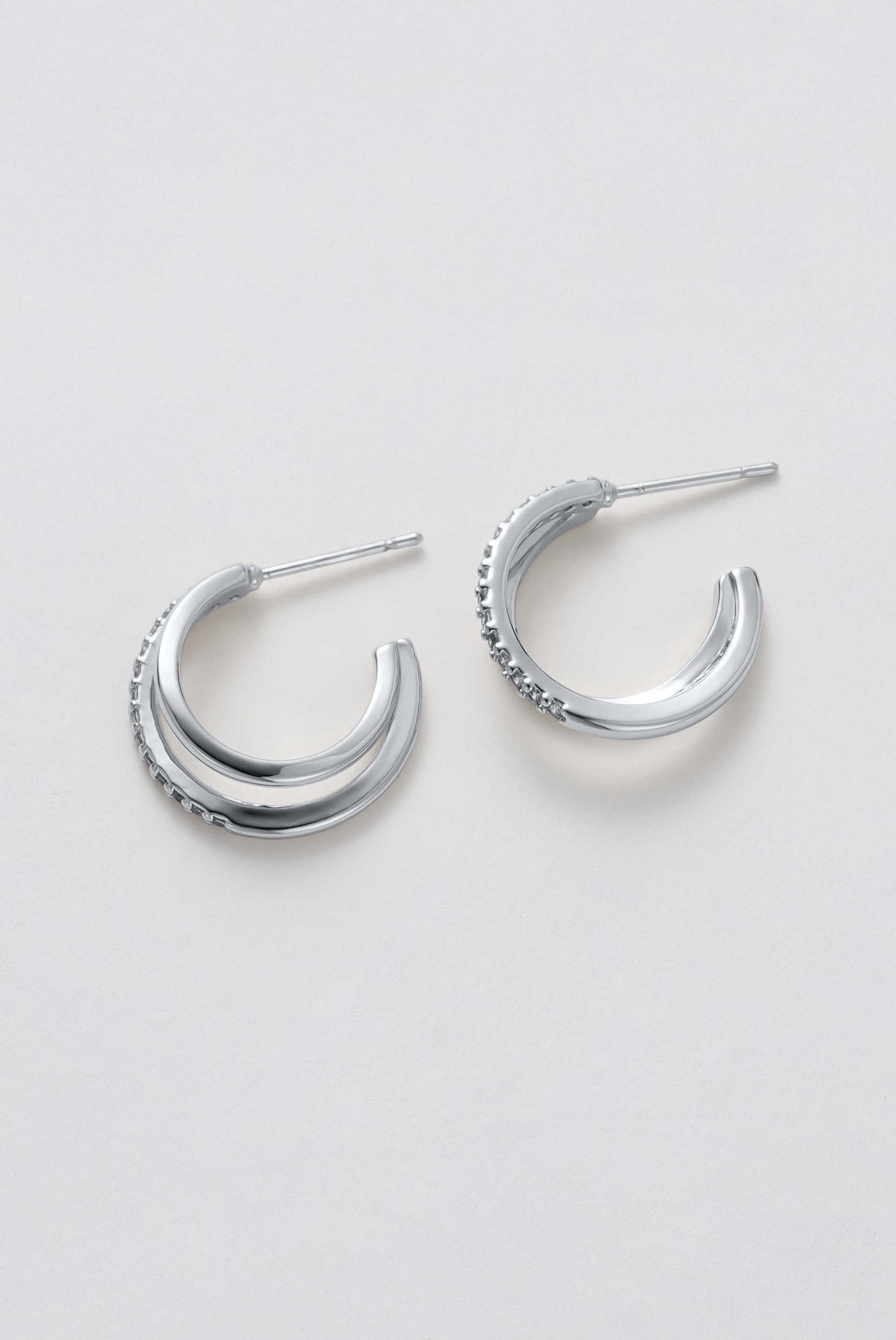 Zafino Celeste Hoop - Clear - Silver