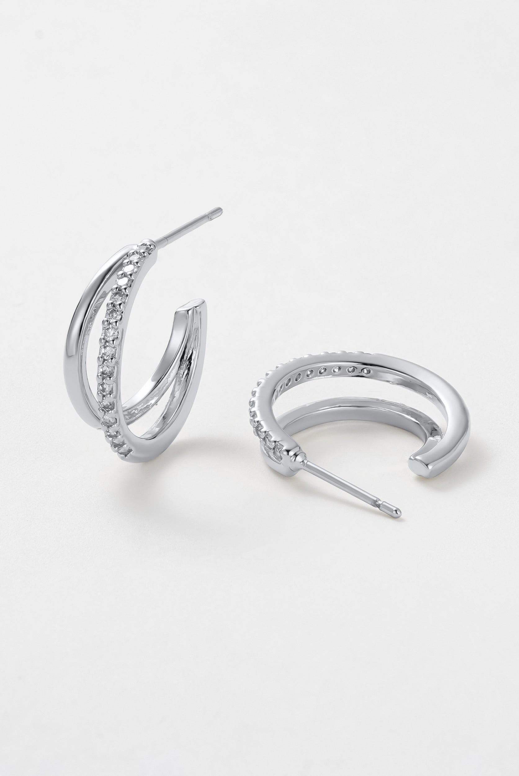 Zafino Celeste Hoop - Clear - Silver (view 2)