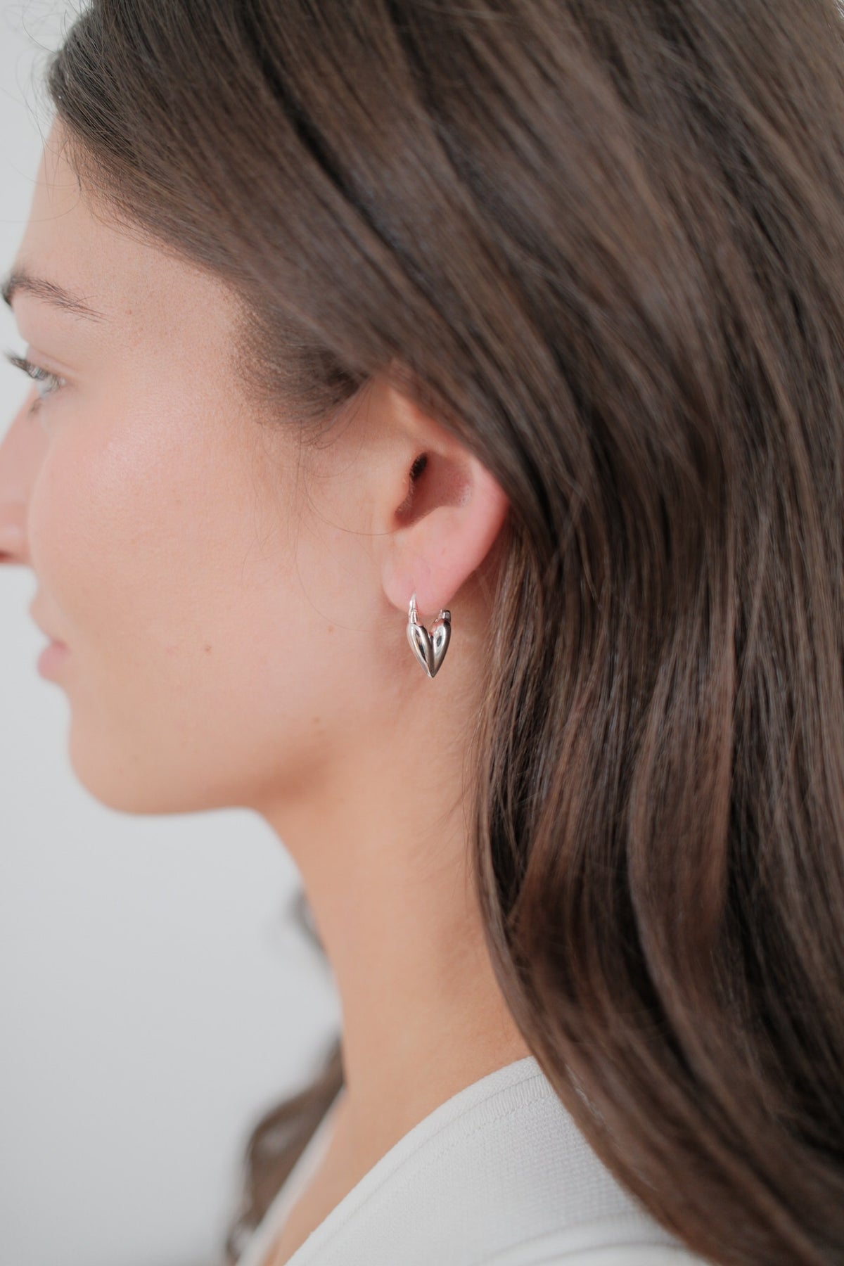 Zafino Jess Heart Hoop - Silver (view 2)