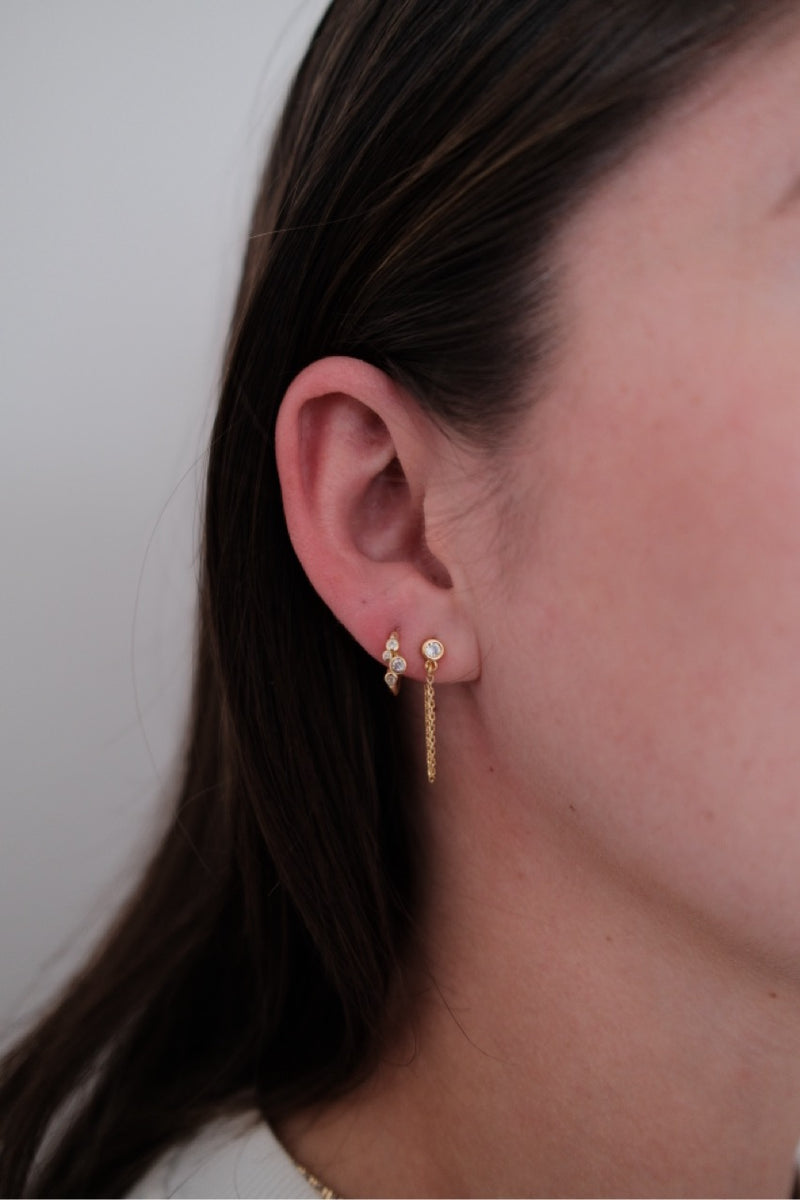 Zafino Crystal Chain Wrap Earring - Gold (view 2)