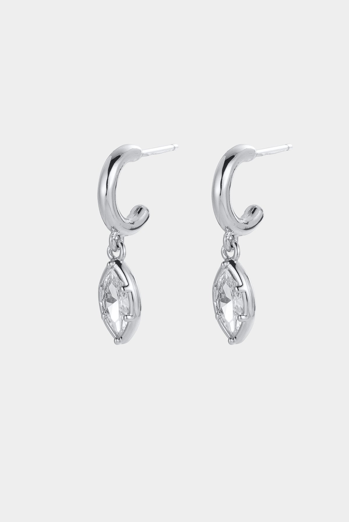 Zafino Eden Crystal Hoop - Silver - Silver