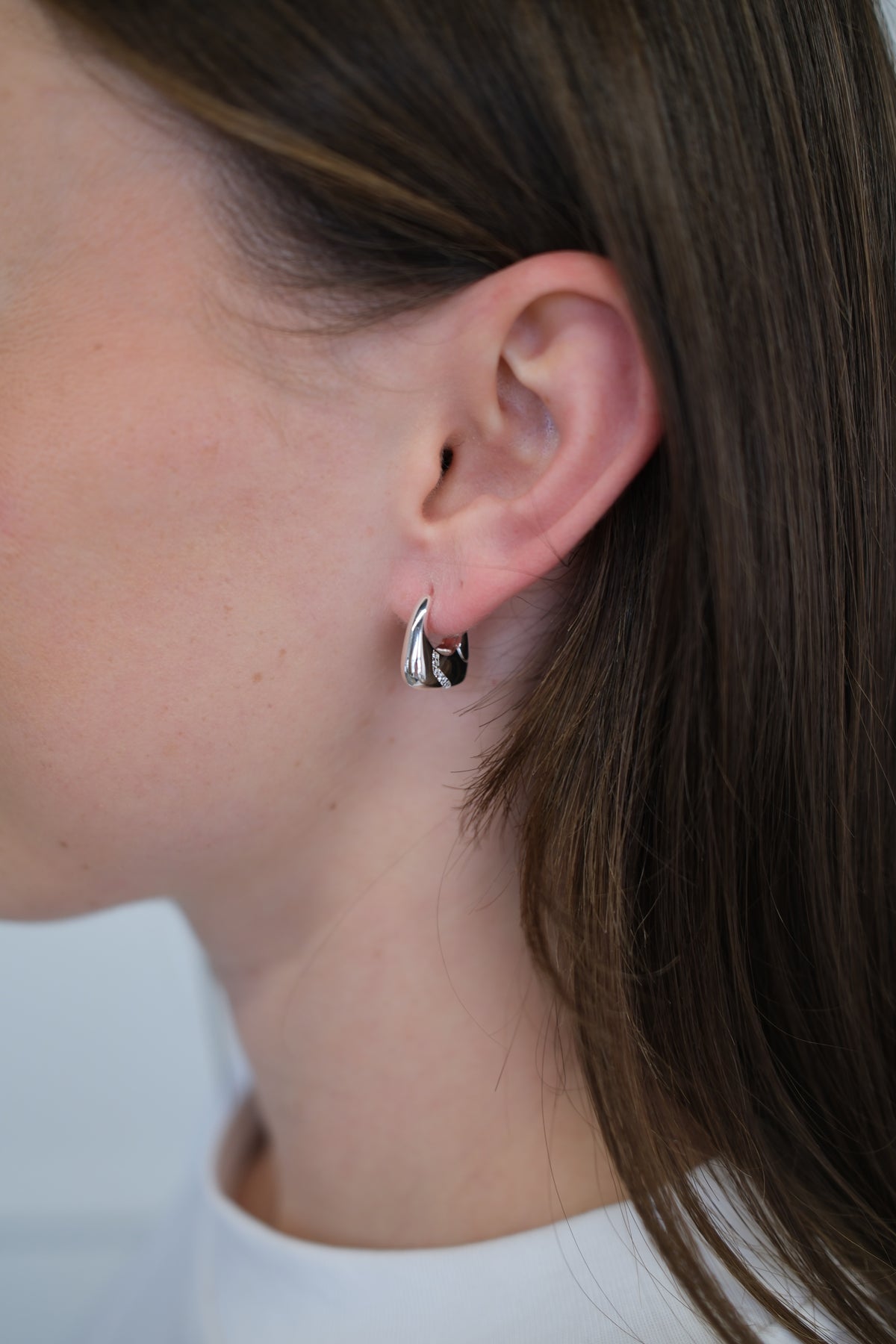 Zafino Demi Hoop - Silver (view 2)