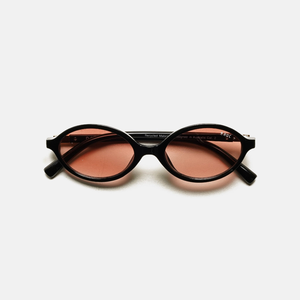 ROC Reboot sunglasses in black with tangerine gradient lens